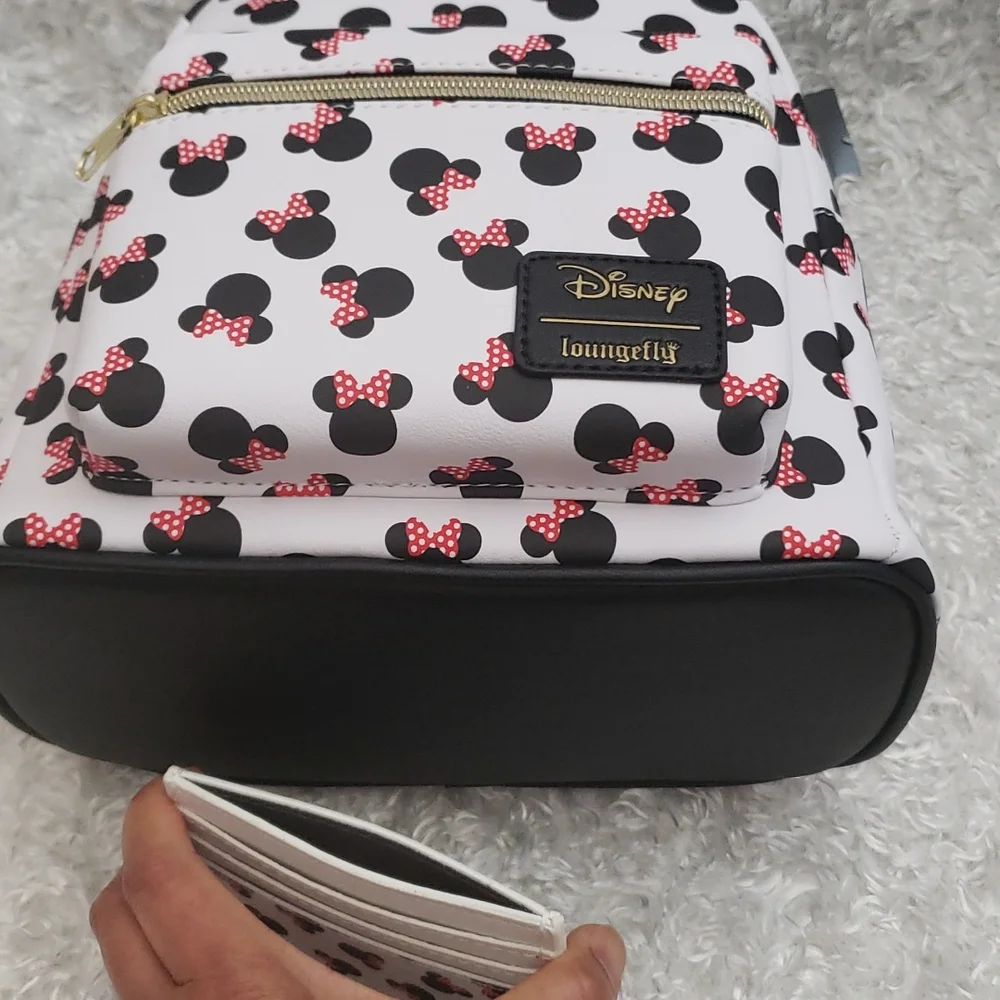 Loungefly Minnie Polkabows mini backpack and cardholder